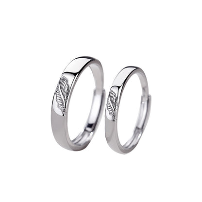 One Leaf Knows Autumn Couple Ring | Sterling Silver Leaf Design