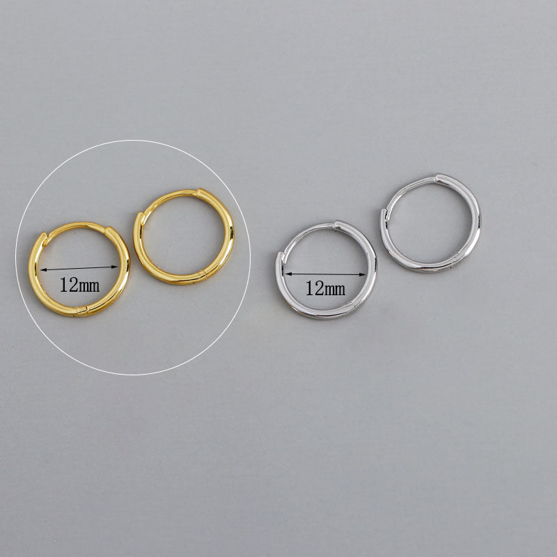 Korean Diamond Embedded Earrings | Copper Gold Silver Versatile