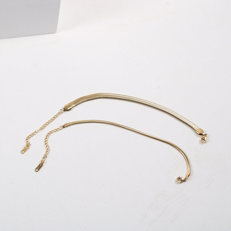 Snake Bone Chain Bracelet in Titanium Steel | 3mm and 6mm