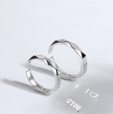 S925 Sterling Silver Hidden Love Pattern Ring | Couple Surprise Ring