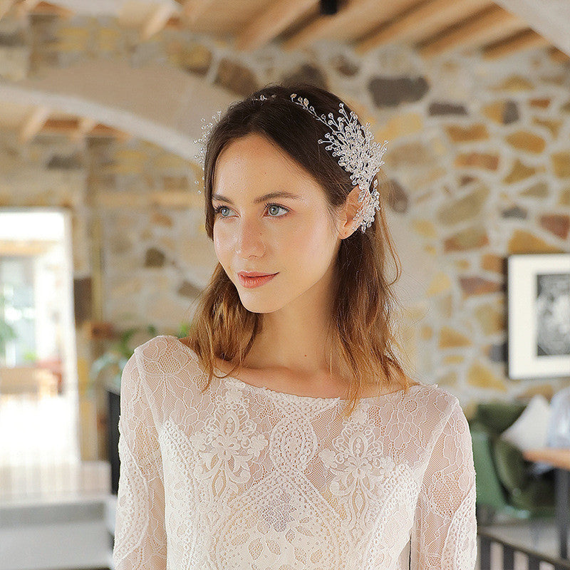 Rhinestone Starry Sky Headband | Alloy Vintage Crystal Plaid White