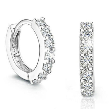 Korean Diamond Embedded Earrings | Copper Gold Silver Versatile