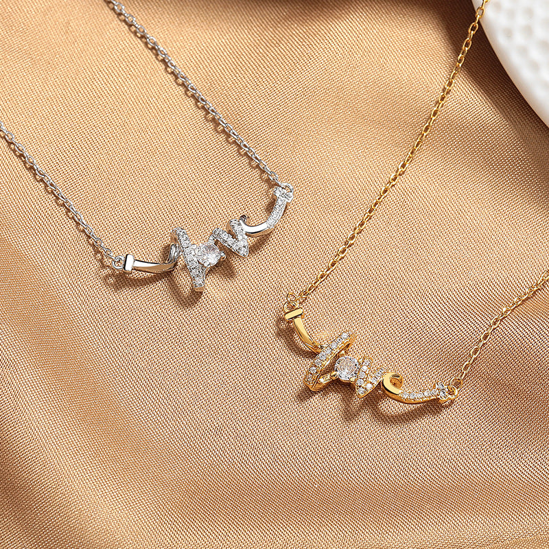 LOVE Letter Pendant Necklace for Women | Gold and Silver