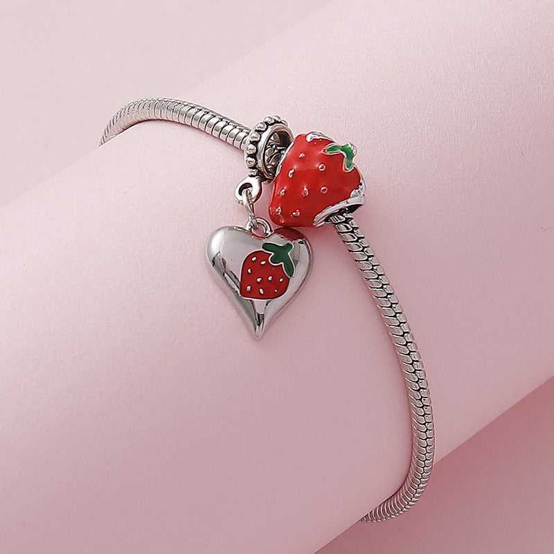 Strawberry Charm Bracelet | Cute Fruit Design for Women