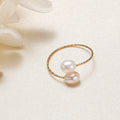 Freshwater Pearl Ring | Copper Alloy Women's Single and Double Circle