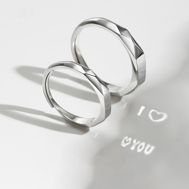 S925 Sterling Silver Hidden Love Pattern Ring | Couple Surprise Ring