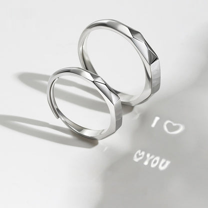 S925 Sterling Silver Hidden Love Pattern Ring | Couple Surprise Ring