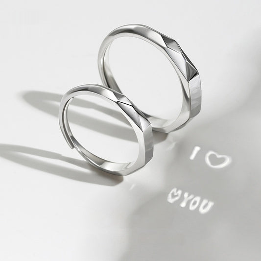 S925 Sterling Silver Hidden Love Pattern Ring | Couple Surprise Ring