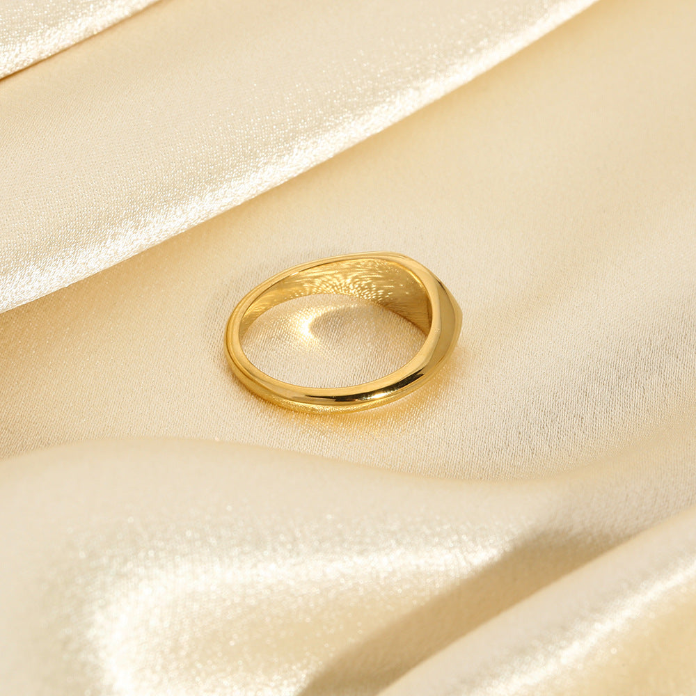 18K Gold-Plated Light Luxury Ring | Stainless Steel Women's INS Style
