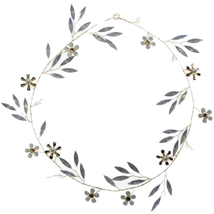 Pearl Copper Leaf Hairband | Alloy Manual Bridal Wedding Gift