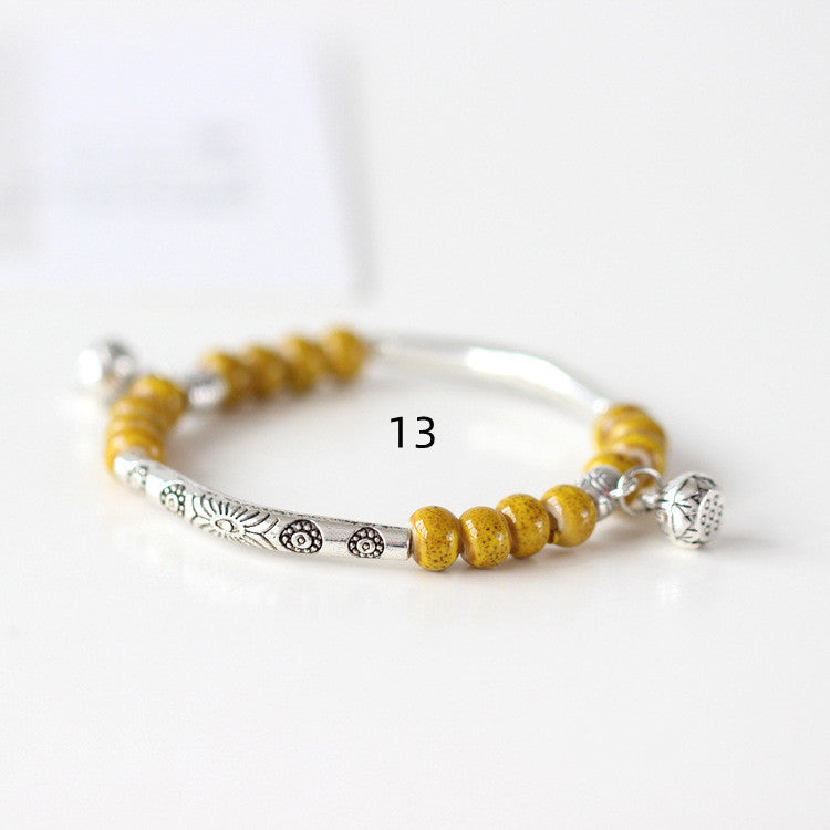 Handmade Ceramic Bead Bracelet for Women