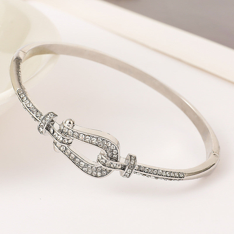 Gang Drill Diamond Bracelet in Zinc Alloy | Gold and Silver