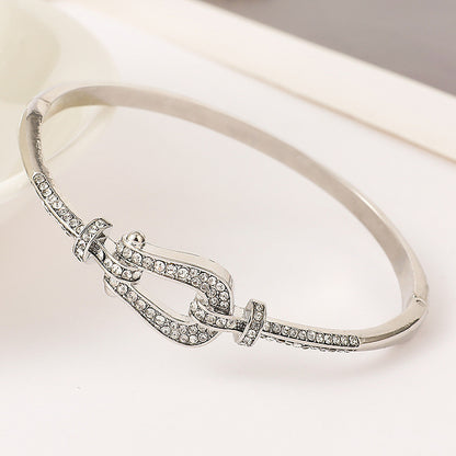 Gang Drill Diamond Bracelet in Zinc Alloy | Gold and Silver