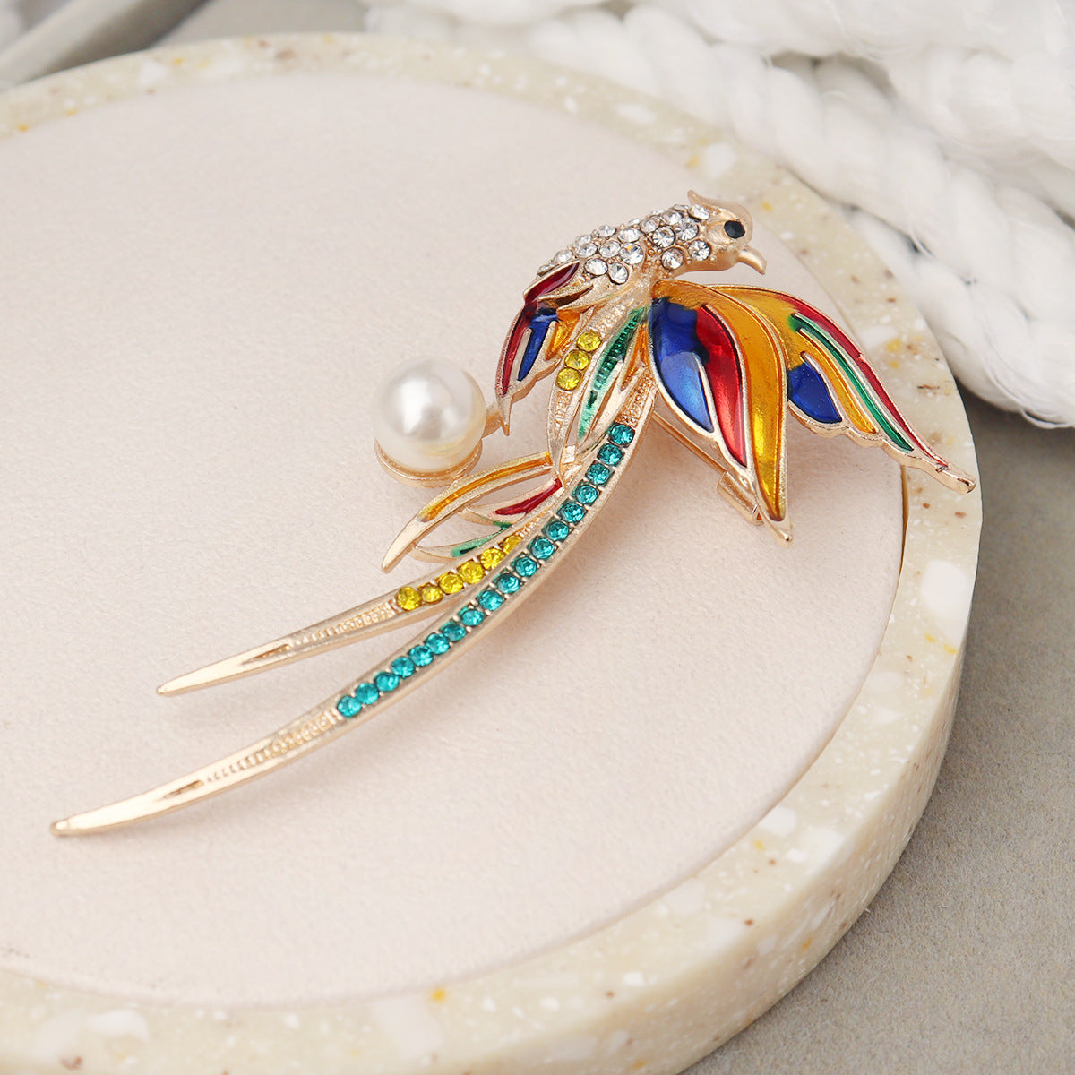 Phoenix Peacock Hummingbird Brooch | Alloy Oil Drip Chinese Style
