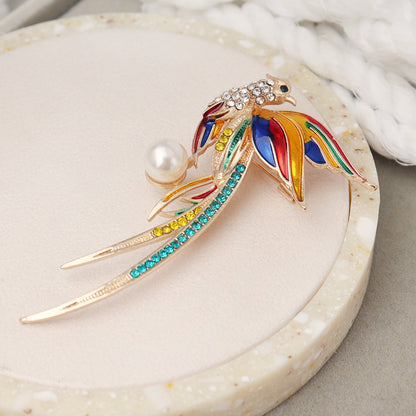 Phoenix Peacock Hummingbird Brooch | Alloy Oil Drip Chinese Style