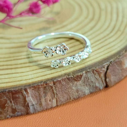 Camellia Open Ring for Women | Adjustable Zinc Alloy