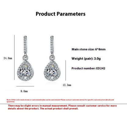 Drop Shape Micro Inlaid Zircon Ear Studs | Copper Multi-Colour