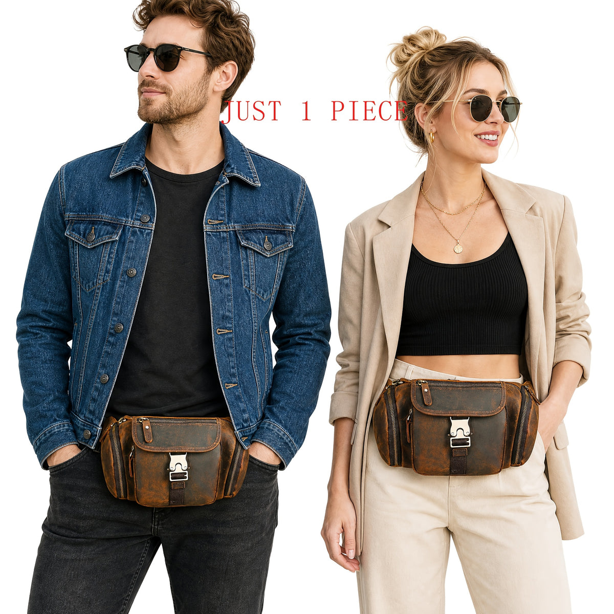 Large Capacity PU Leather Waist Bag for Men | Travel & Daily Commute