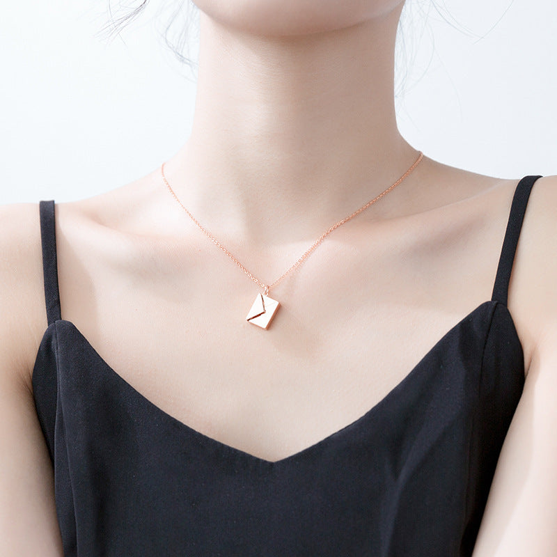 Envelope Love Letter Pendant Necklace for Women