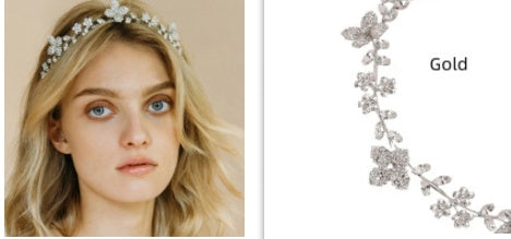 Crystal Zircon Flower Hair Band | Water Diamond Gold Silver 30g