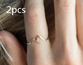 Mountain-Shaped Copper Ring | Creative Women's Statement Band