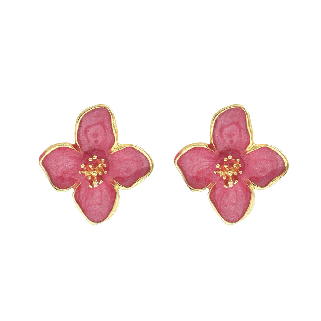 Flower Oil Design Earrings | Alloy Floral Geometric Multi-Colour