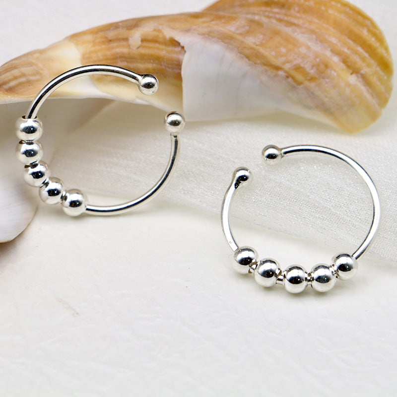 S925 Silver Rotatable Anti-Stress Ring | Adjustable Anxiety Ring
