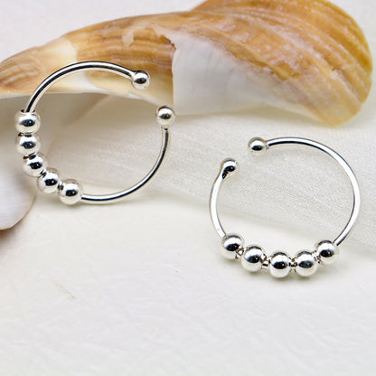 S925 Silver Rotatable Anti-Stress Ring | Adjustable Anxiety Ring