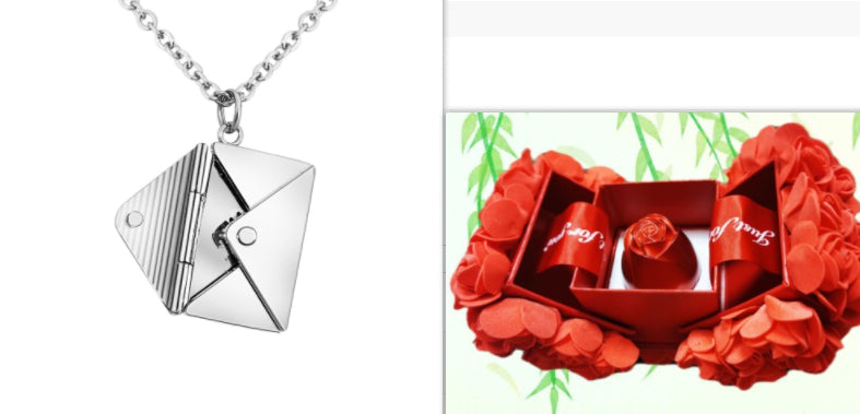 Envelope Love Letter Pendant Necklace for Women