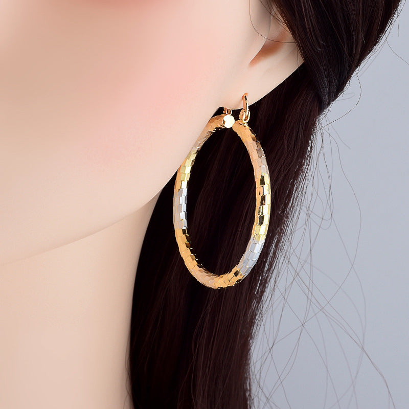 Simple Gold Metal Hoop Earrings | Alloy Personality Unisex