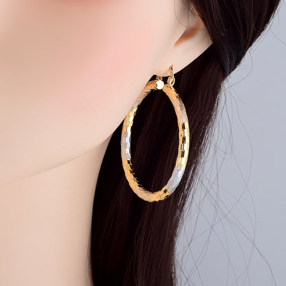 Simple Gold Metal Hoop Earrings | Alloy Personality Unisex