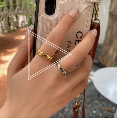 Vintage Chain Tail Ring | Copper Crown Design Adjustable Unisex