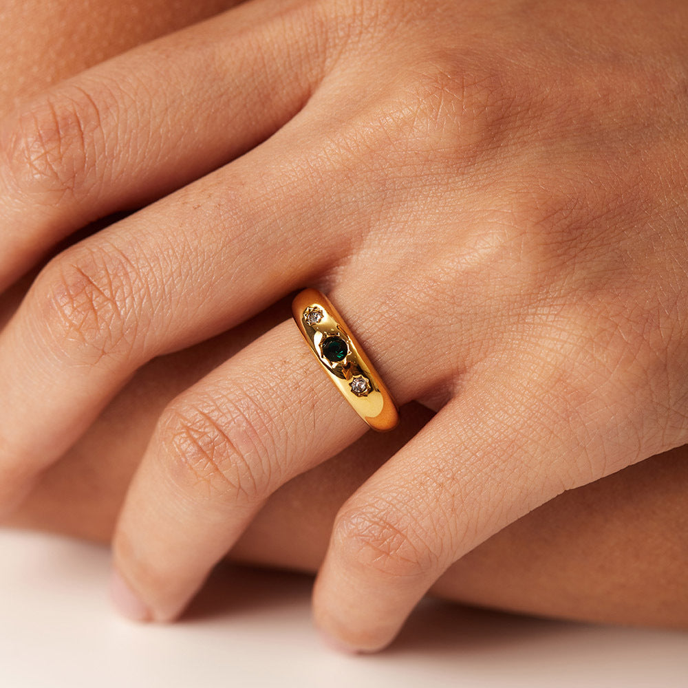 Retro Eight-Point Star Ring | Stainless Steel Women's Sizes 6–8