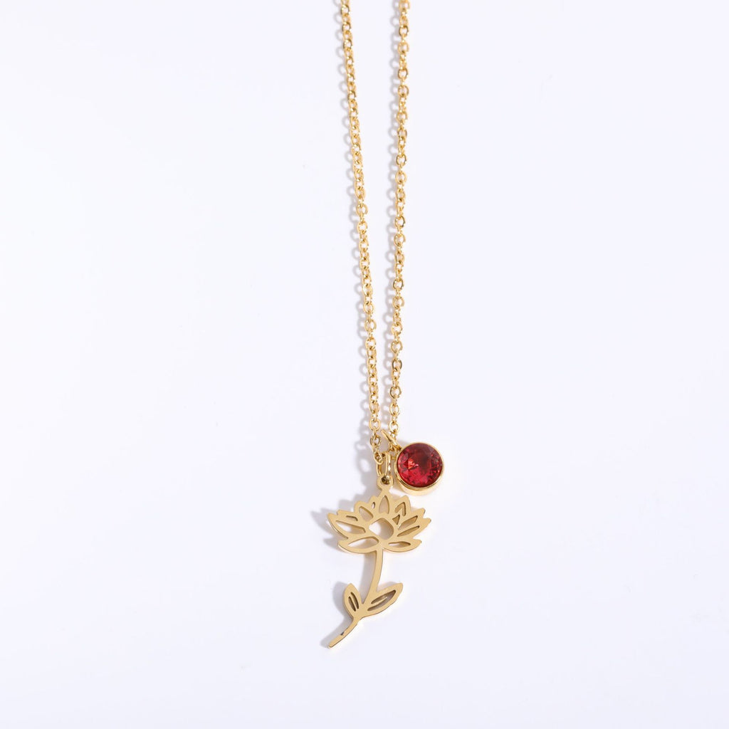 Zircon Birth Flower Pendant Bracelet | Vintage Style