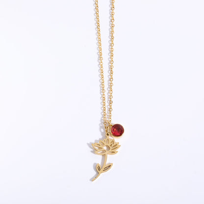 Zircon Birth Flower Pendant Bracelet | Vintage Style
