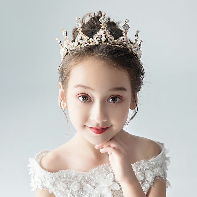 Princess Diamond Crown | Alloy Pearl Crystal Korean 13.2cm