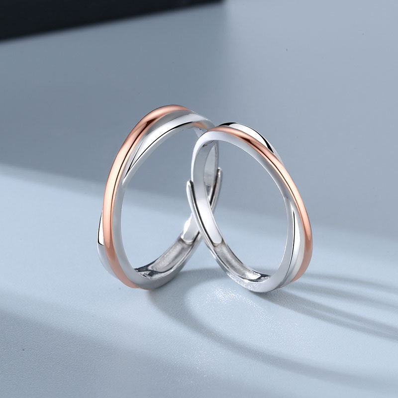 Twin Knot Couple Ring | Copper Adjustable Geometric Pair