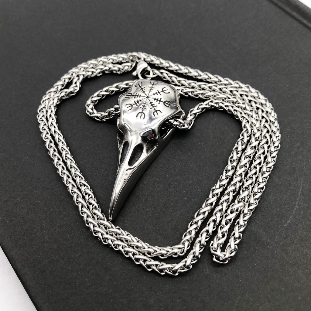 Viking Skull Eagle Pendant Necklace | Titanium Steel Gold Silver