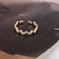 Micro Inlaid Full Diamond Zircon Ring | Copper Adjustable Women's