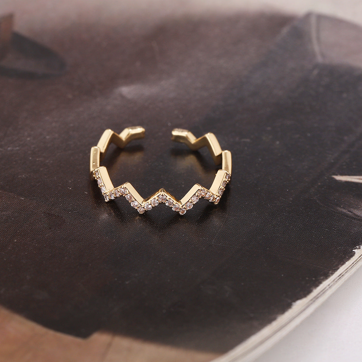 Micro Inlaid Full Diamond Zircon Ring | Copper Adjustable Women's