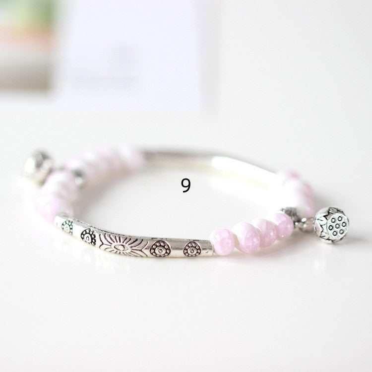 Handmade Ceramic Bead Bracelet for Women