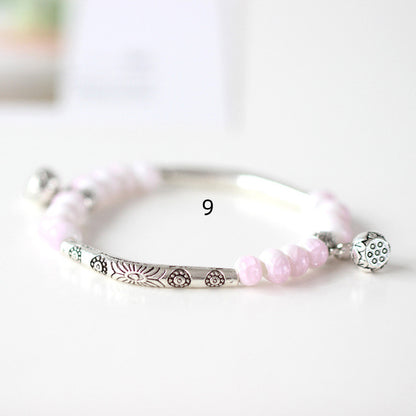 Handmade Ceramic Bead Bracelet for Women