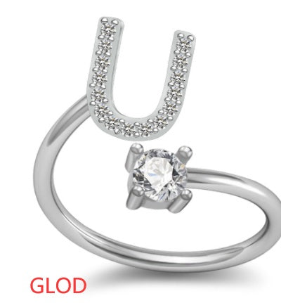 A-Z Initial Letter Ring for Women and Men | Adjustable Alloy