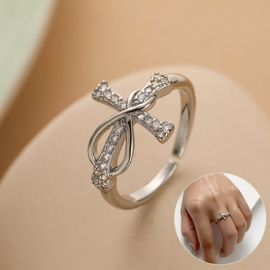 Cross Evil Eye Copper Ring | Adjustable Women's Party Jewellery