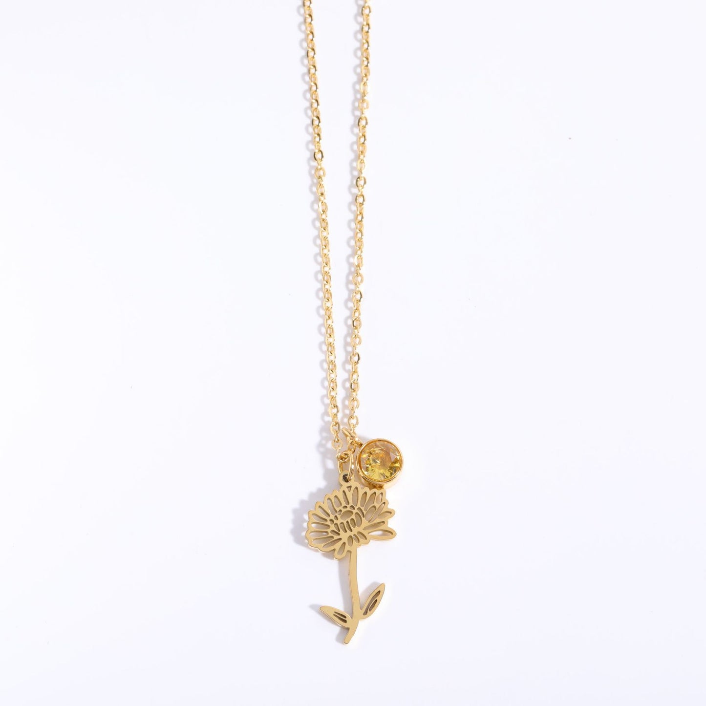 Zircon Birth Flower Pendant Bracelet | Vintage Style