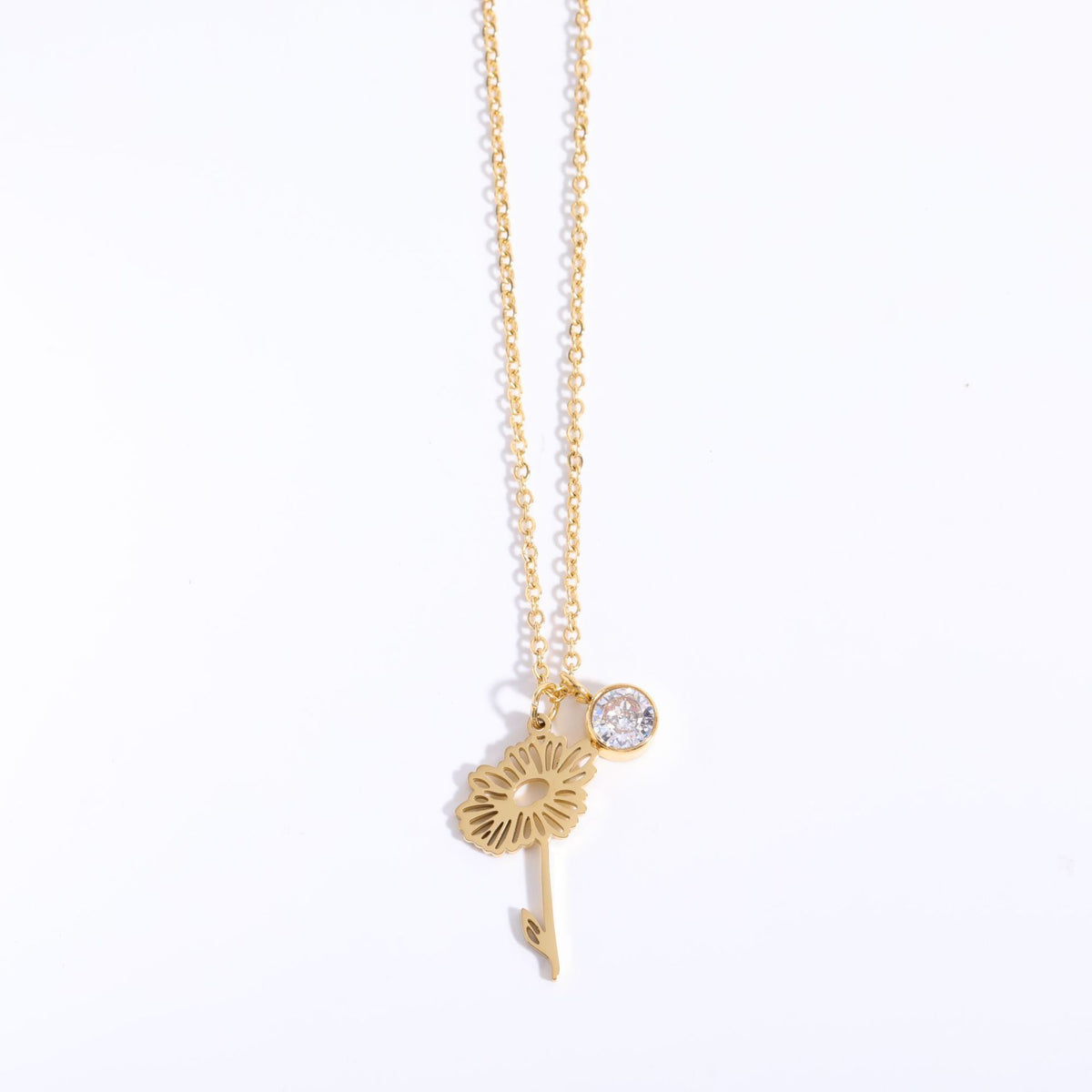Zircon Birth Flower Pendant Bracelet | Vintage Style