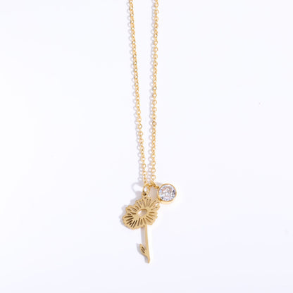 Zircon Birth Flower Pendant Bracelet | Vintage Style