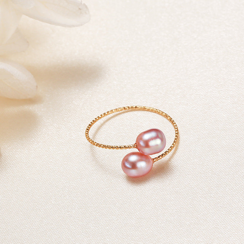 Freshwater Pearl Ring | Copper Alloy Women's Single and Double Circle