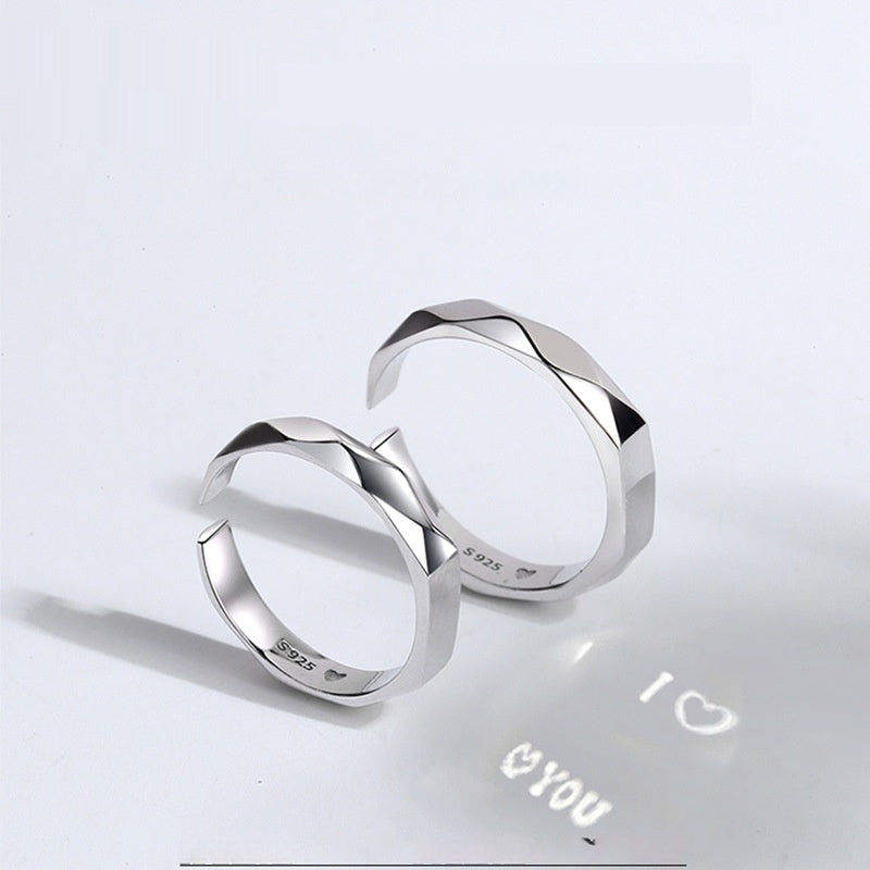 S925 Sterling Silver Hidden Love Pattern Ring | Couple Surprise Ring