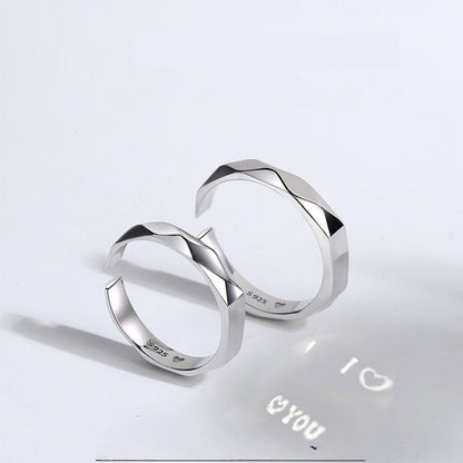 S925 Sterling Silver Hidden Love Pattern Ring | Couple Surprise Ring